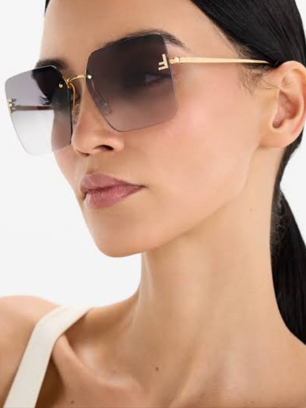 Fendi First FE 4082US Gold Gradient Smoke Lens Women Sunglasses